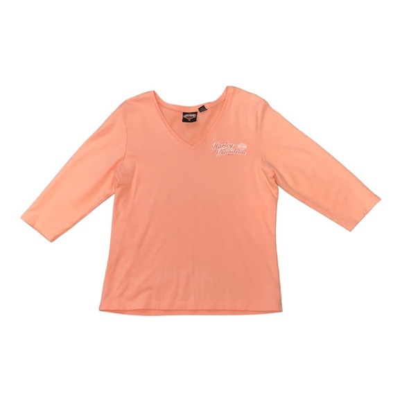 Harley Davidson Women’s Stretch V Neck 3/4 Sleeve Cotton Blend T-Shirt | Size XL - Picture 1 of 9
